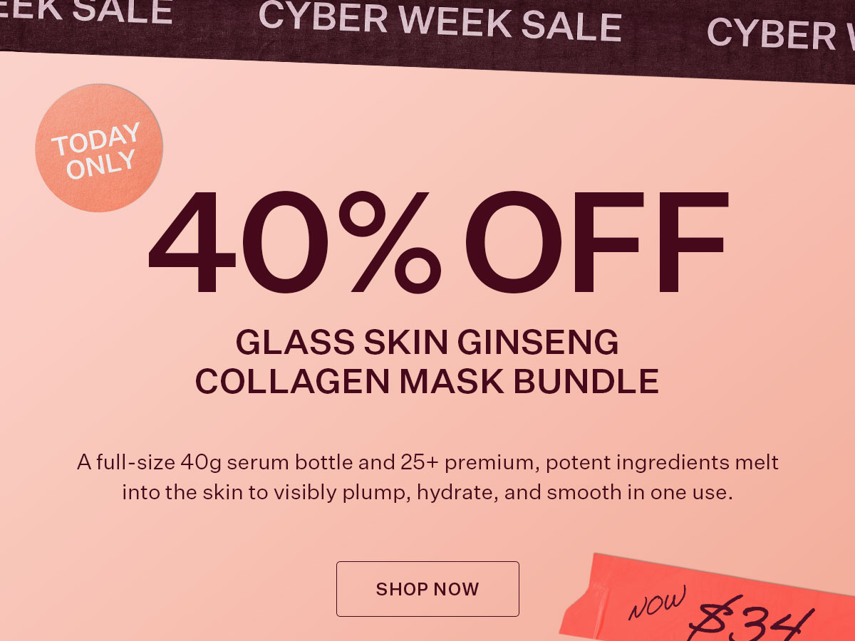 40% Off the Glass Skin Ginseng Collagen Mask Bundle - Today Only