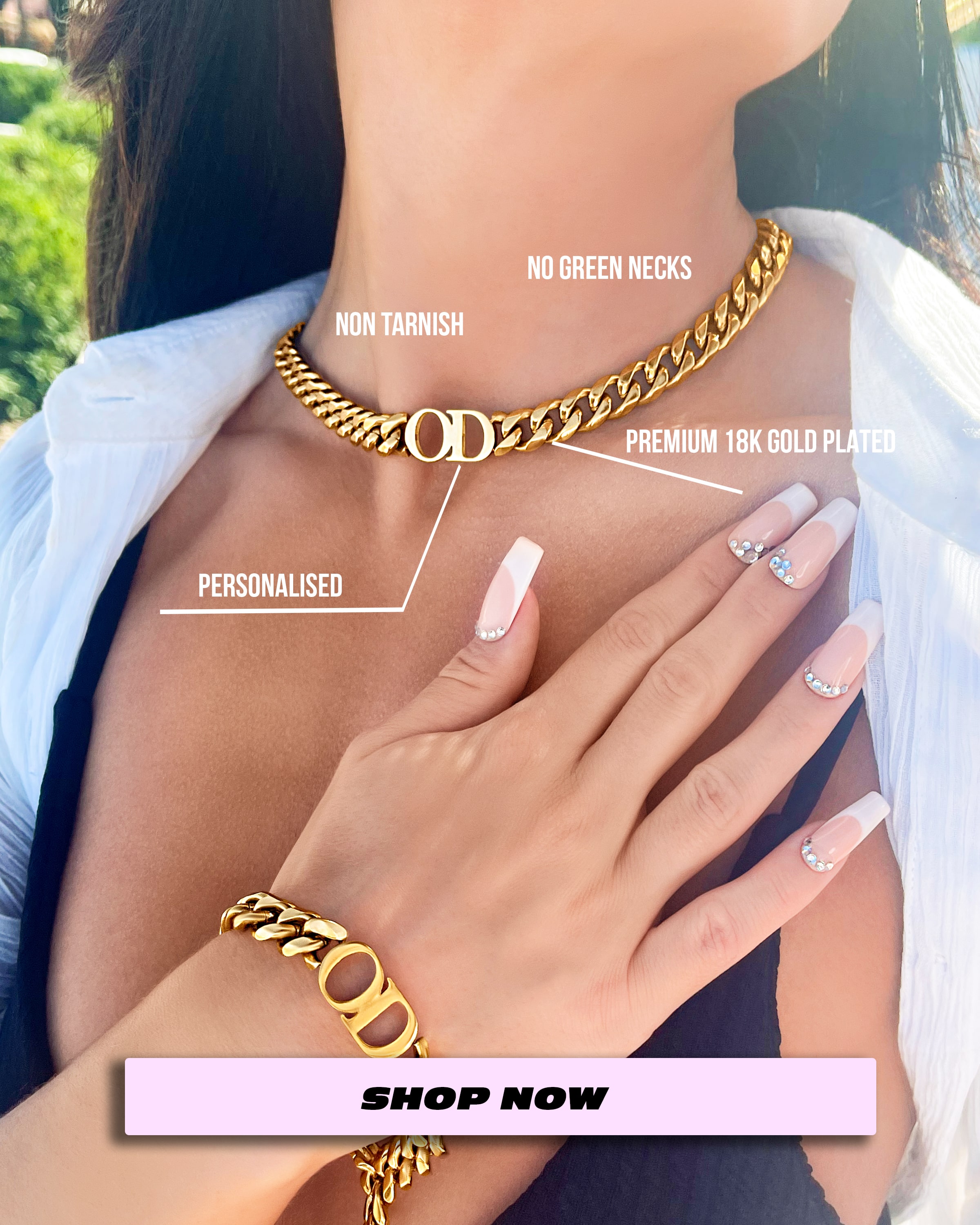 Non tarnish necklaces Kiss Mwah