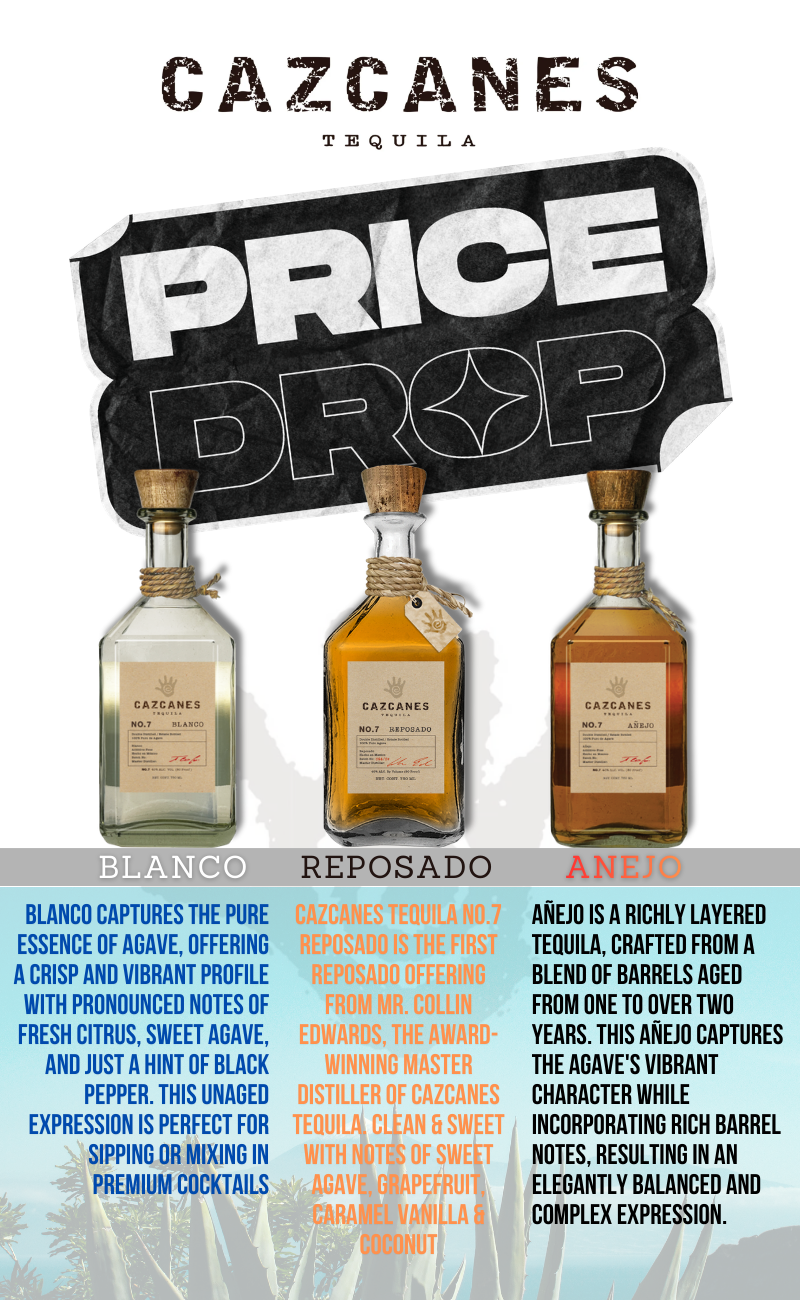 an image of a poster with a price drop and a bottle of liquor