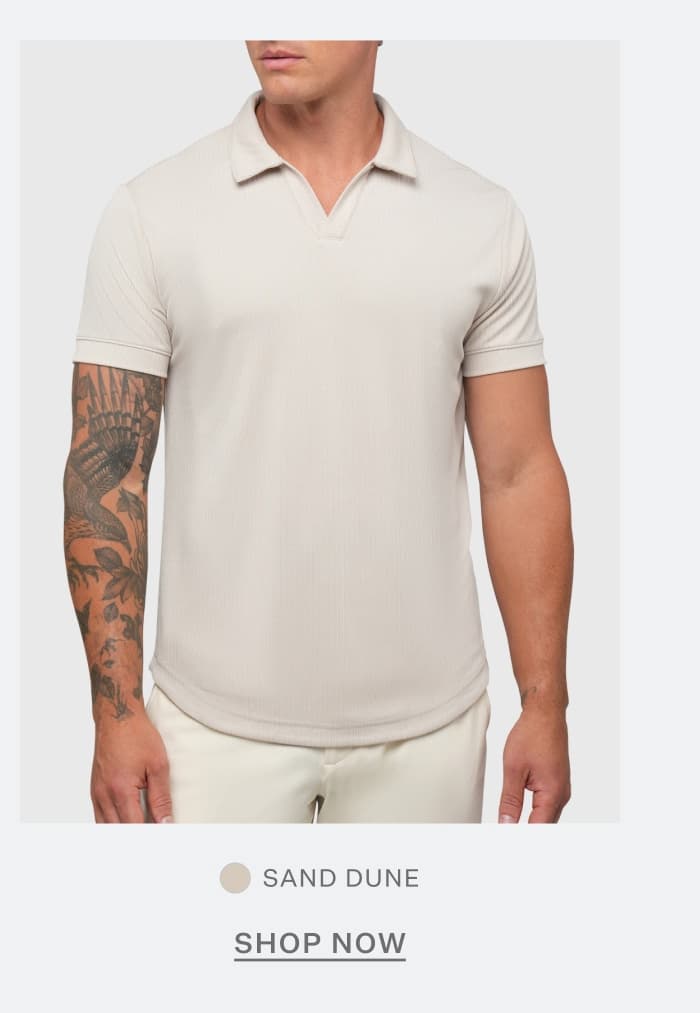 SoHo Ribbed Polo in Sand Dune