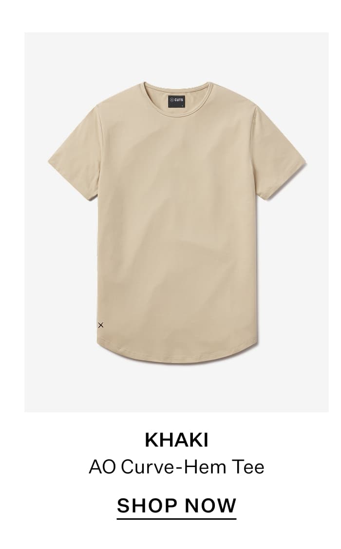 Khaki  AO Curve-Hem Tee