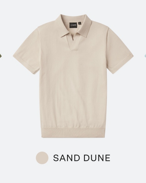 Riviera Knit Polo - Sand Dune