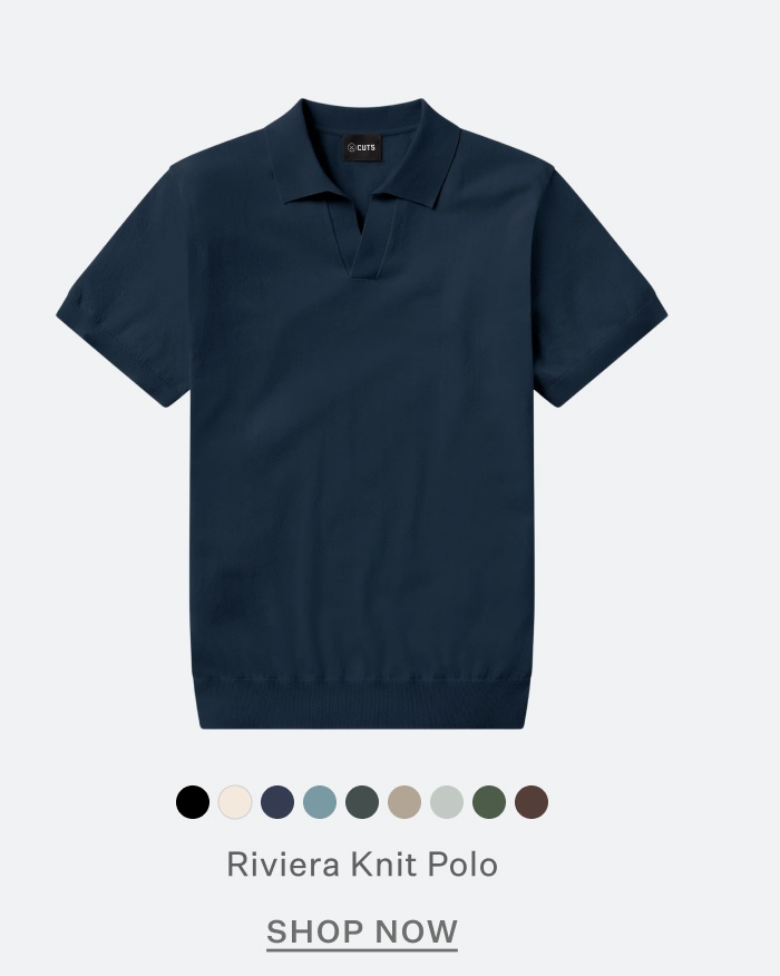 Riviera Knit Polo in Pacific Blue