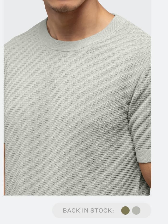 Riviera Knit Textured Tee in Morning Dove