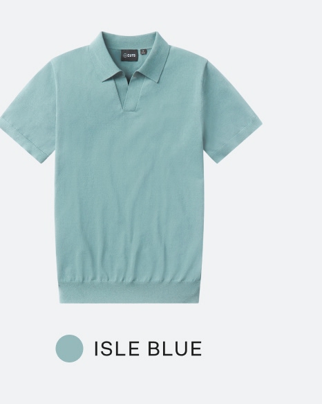 Riviera Knit Polo - Isle Blue