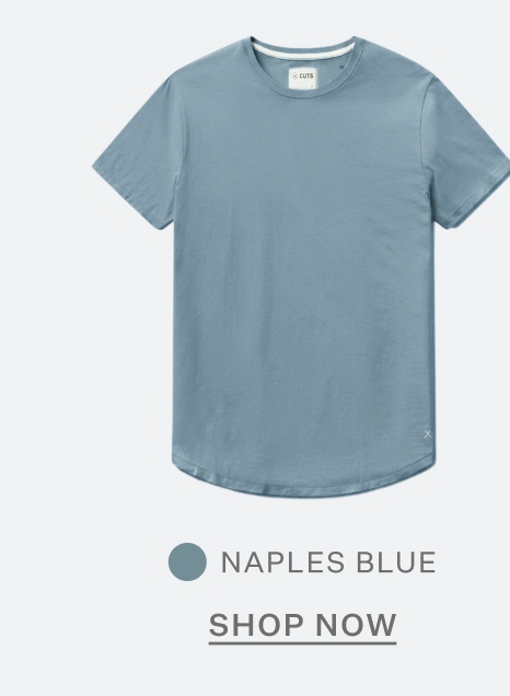 Featherlight Pima Tees  in Naples Blue