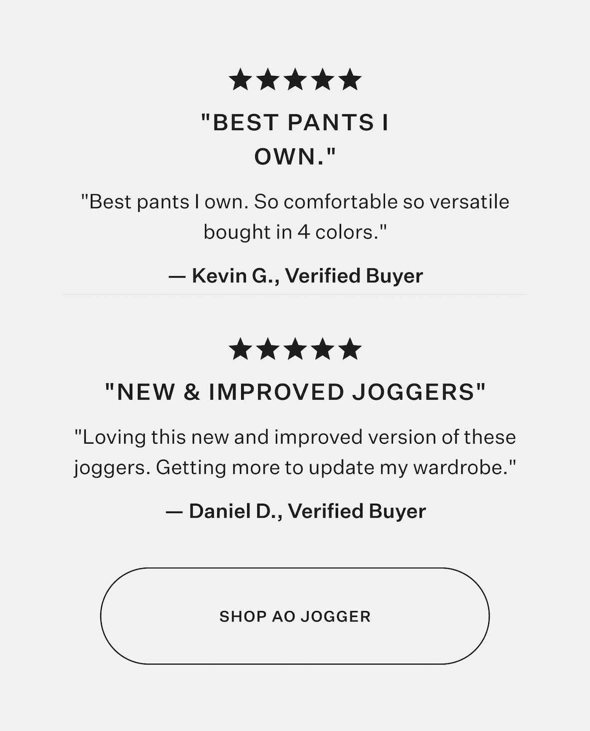 Product Reviews: "Best pants I own."