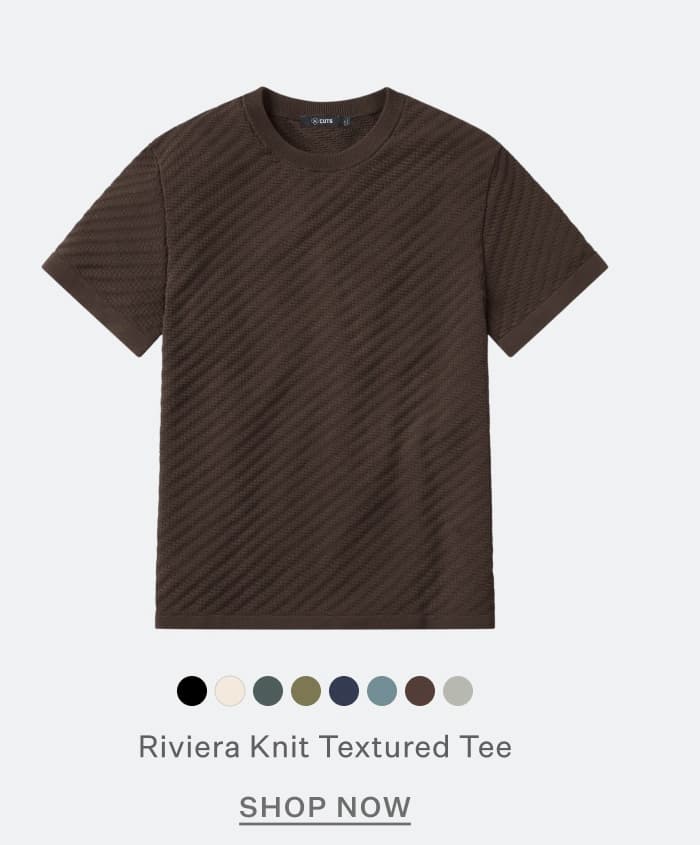 Riviera Knit Texture Tee in Burnt Oak