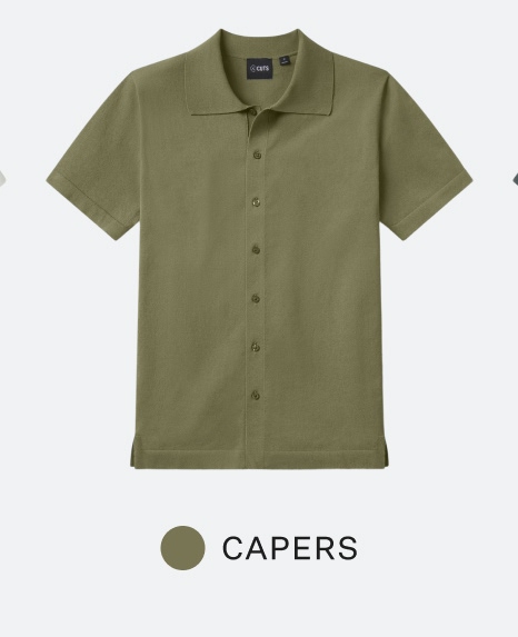 Riviera Knit Button Up - Capers