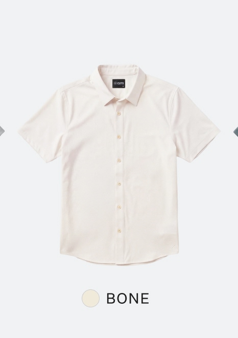 Crossover Button Up - Bone