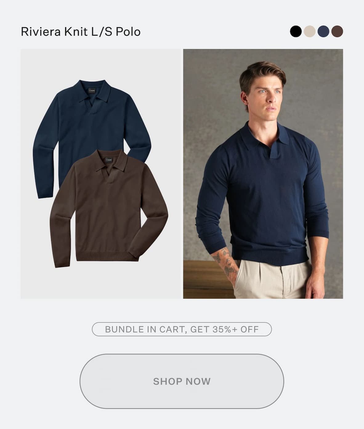 Riviera Knit Long Sleeve Polo