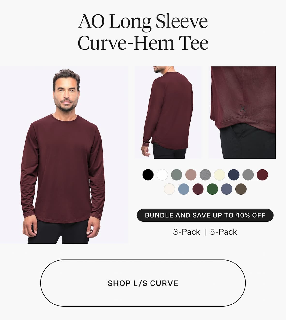 AO Long Sleeve Curve-Hem Tee