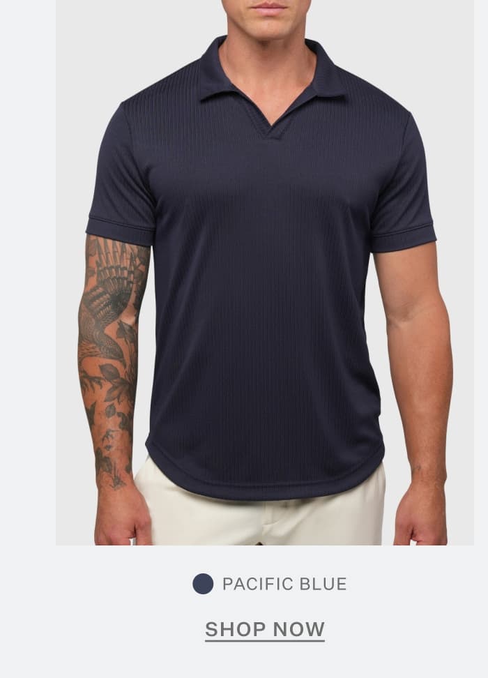 SoHo Ribbed Polo in Pacific Blue
