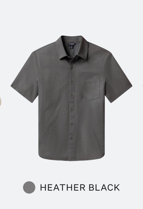 SoHo Short Sleeve Button Up - Heather Black