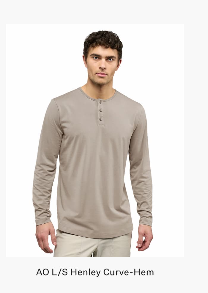 AO L/S Henley-Curve-Hem