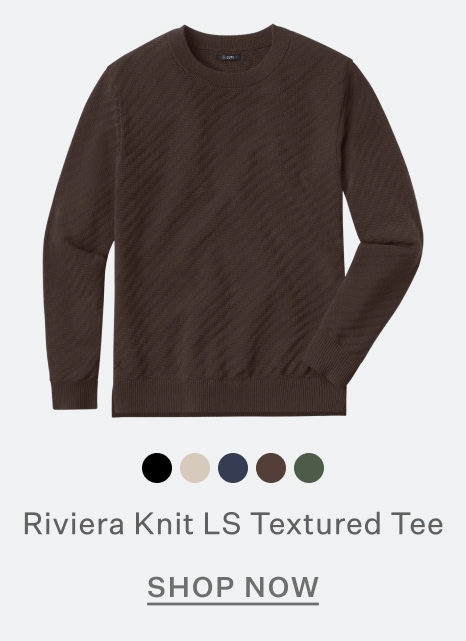 Riviera Knit Long Sleeve Textured Tee