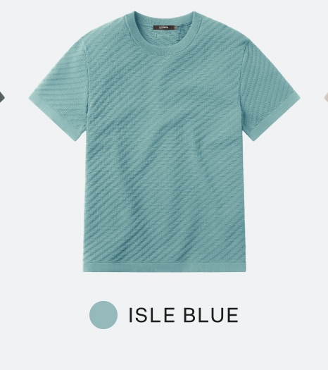 Riviera Knit Textured Tee - Isle Blue