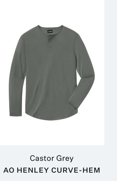 Castor Grey AO Henley Curve-Hem