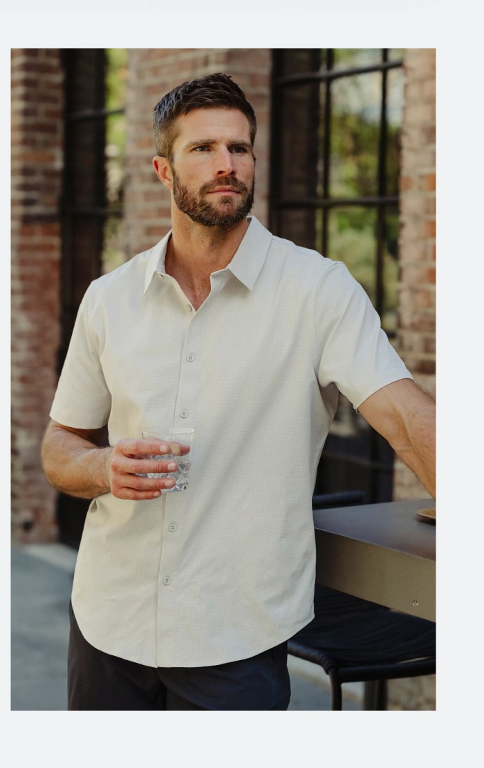 Lifestyle Image - Crossover Button Up in White