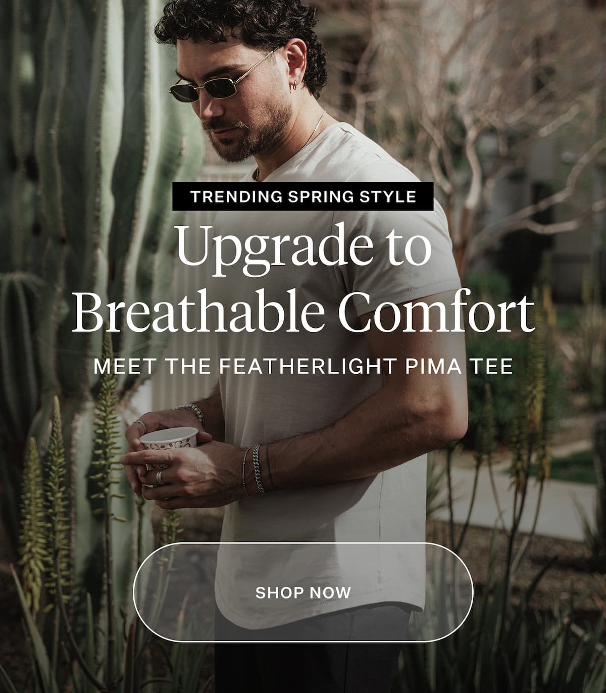 Upgrade to Breathable Comfort Meet the Featherlight Pima Tee