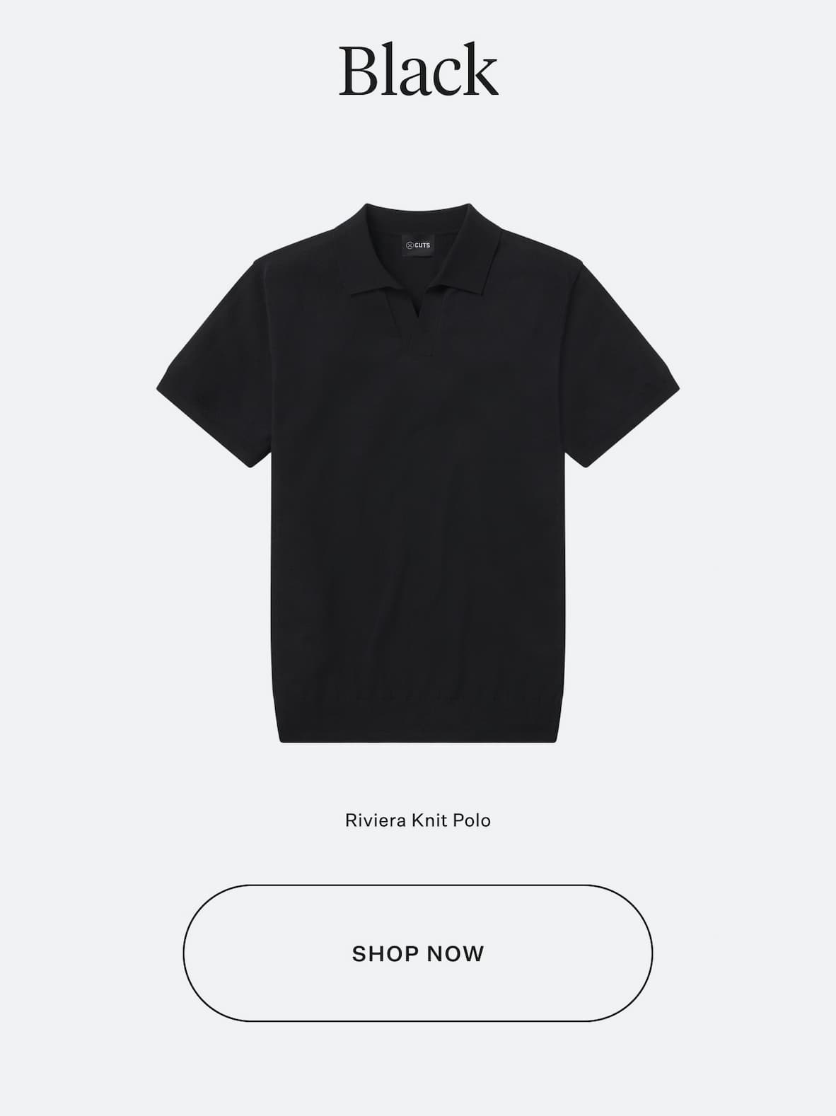 Riviera Knit Polo - Black