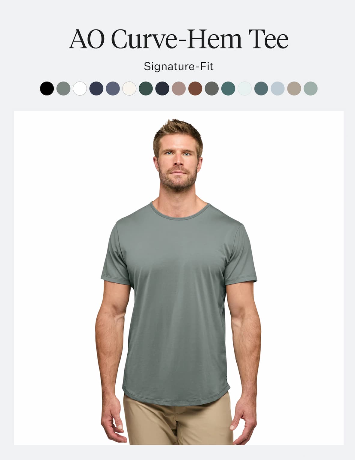 AO Curve-Hem Tee - Sage