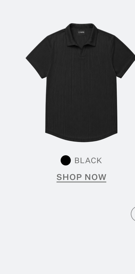 SoHo Ribbed Polo in Black