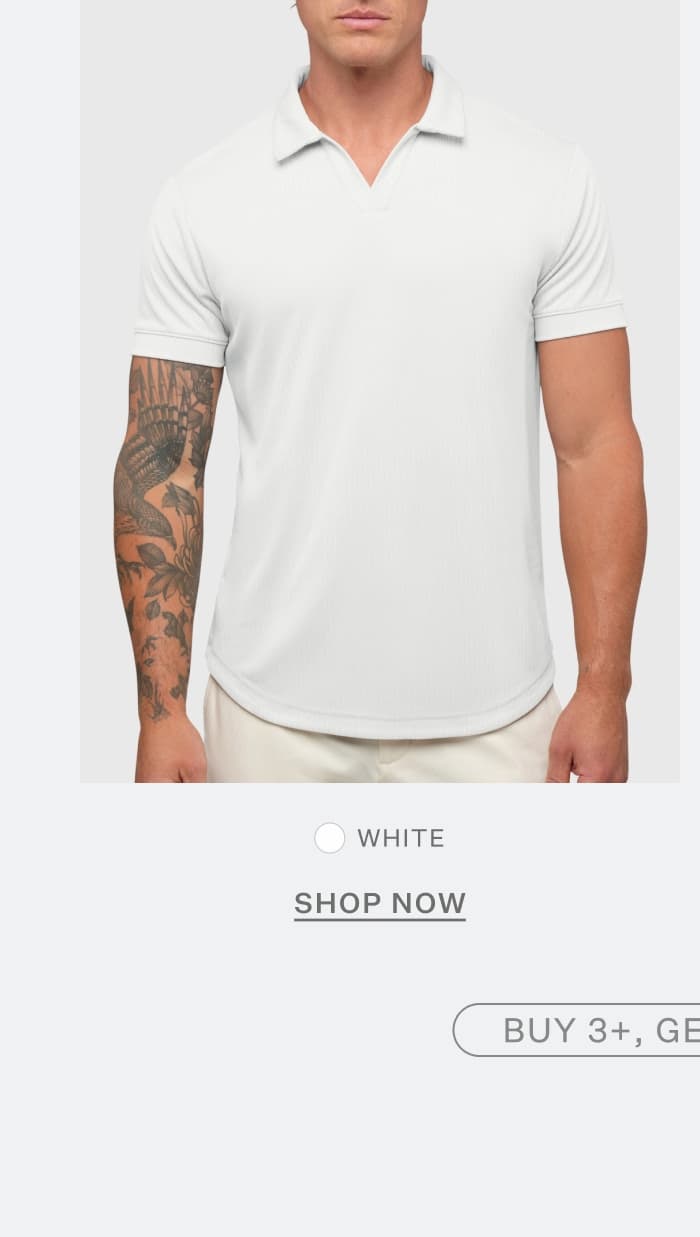 SoHo Ribbed Polo in White