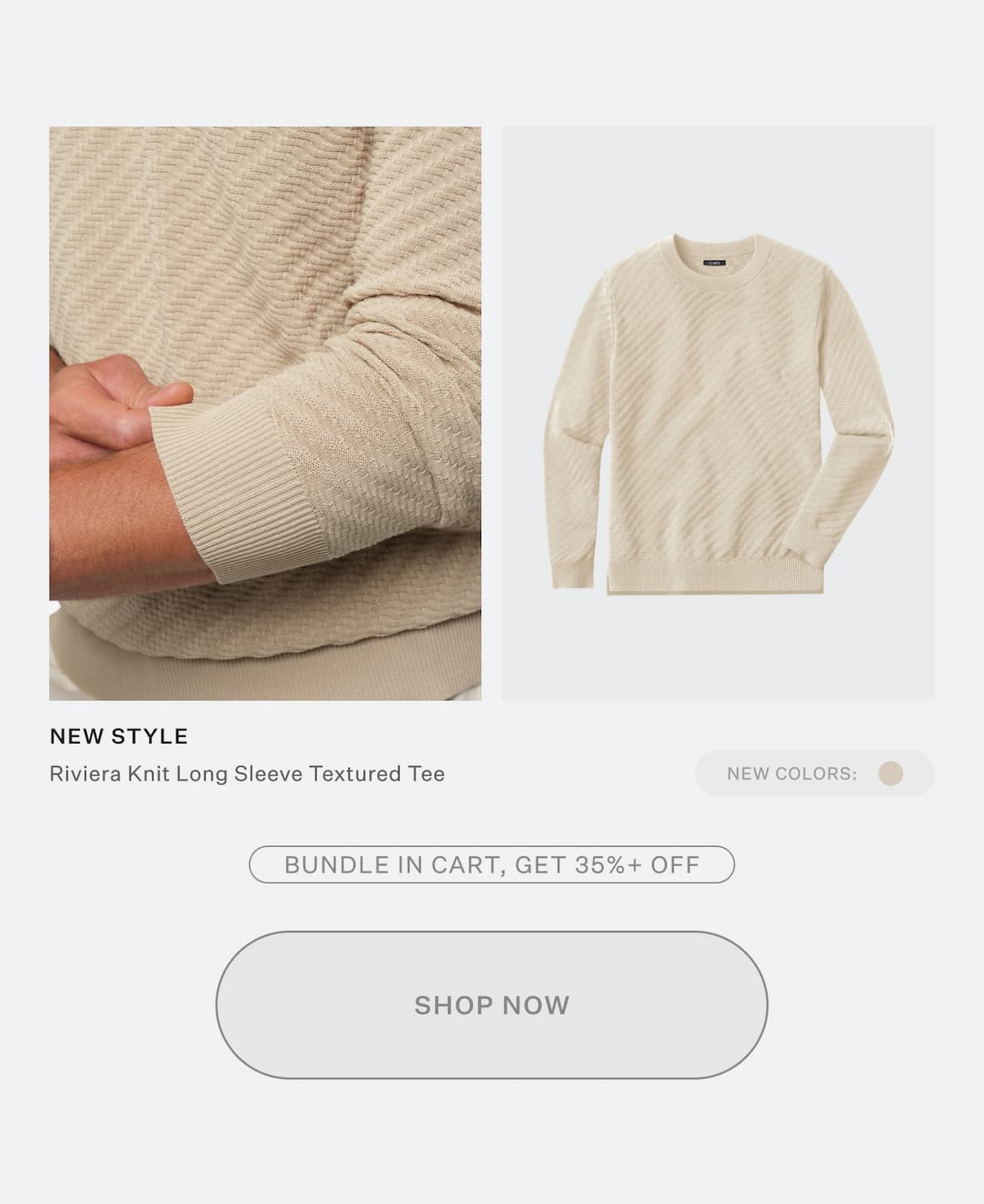 Shop Riviera Knit Long Sleeve Textured Tee