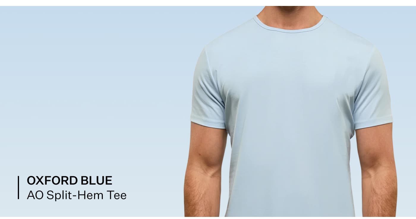 Oxford Blue AO Split-Hem Tee