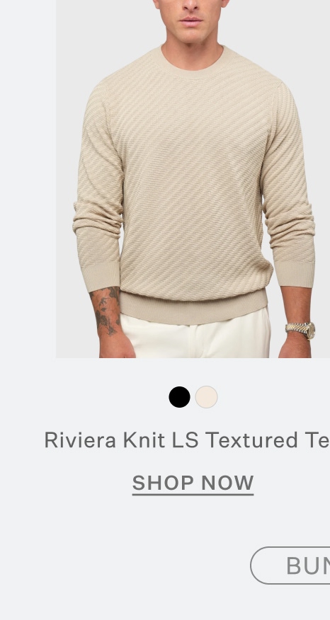 Riviera Knit Long Sleeve Textured Tee