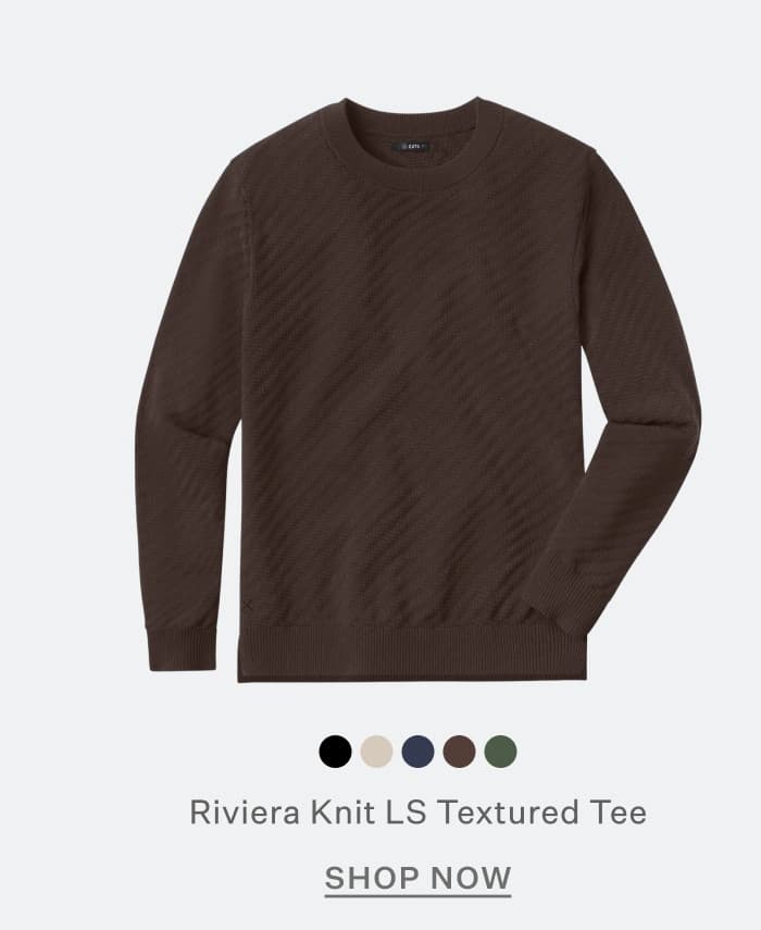 Riviera Knit Long Sleeve Textured Tee