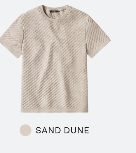 Riviera Knit Textured Tee - Sand Dune