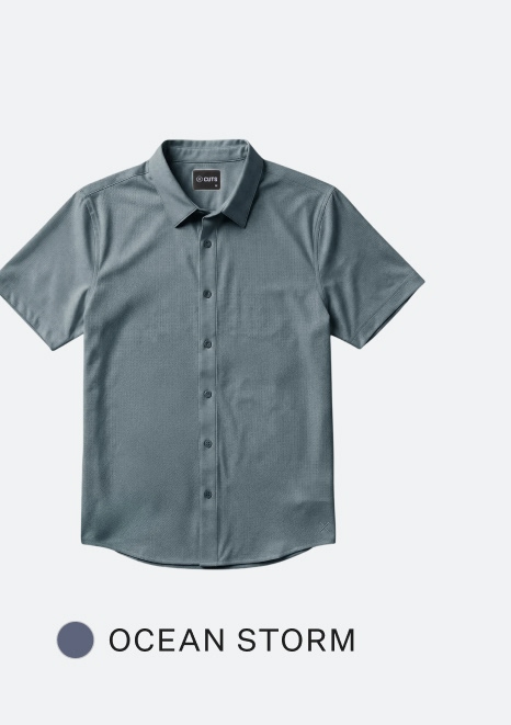 Crossover Button Up - Ocean Storm