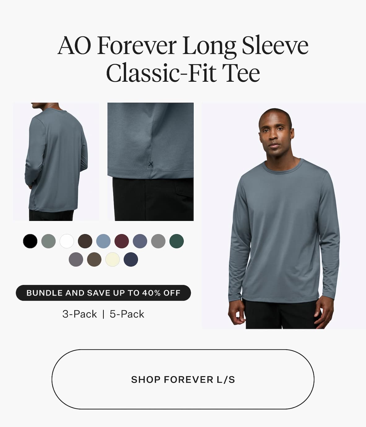 AO Forever Long Sleeve Classic-Fit Tee