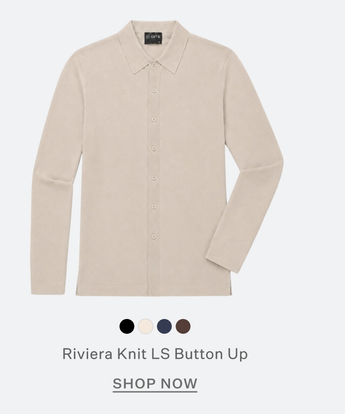 Riviera Knit Long Sleeve Button Up