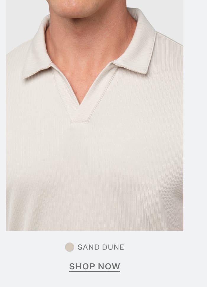 SoHo Ribbed Polo in Sand Dune