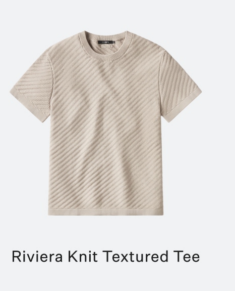 Riviera Knit Texture Tee - Sand Dune