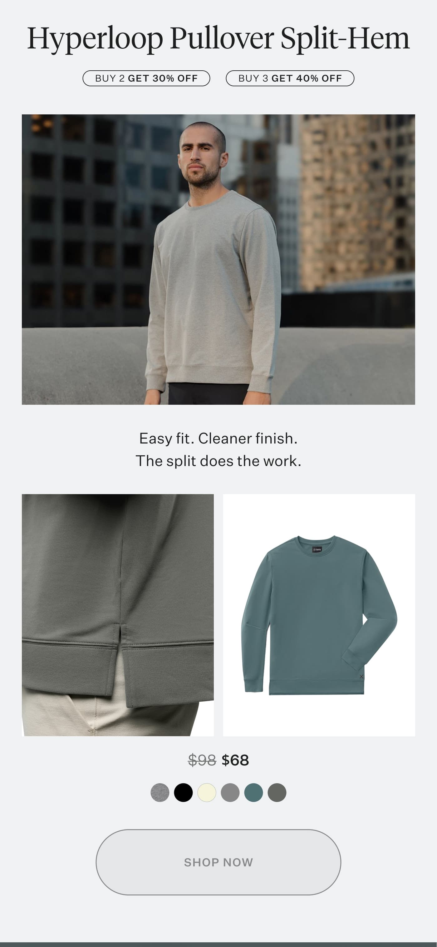 Hyperloop Pullover Split-Hem
