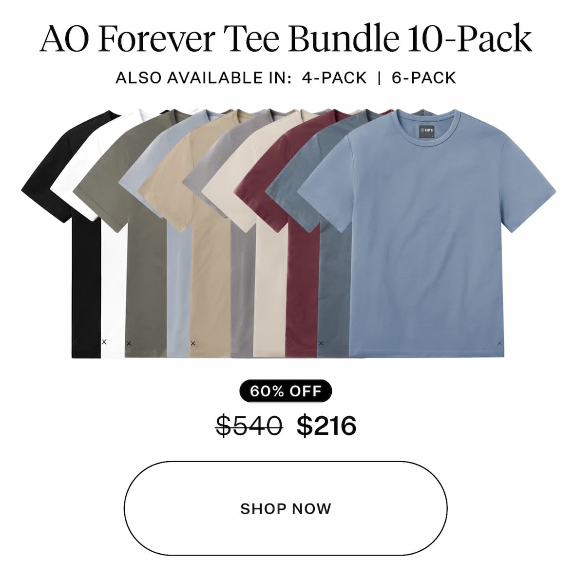 AO Forever Tee Bundle 10-Pack