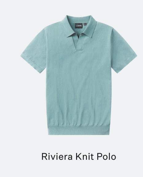 Riviera Knit Polo - Isle Blue