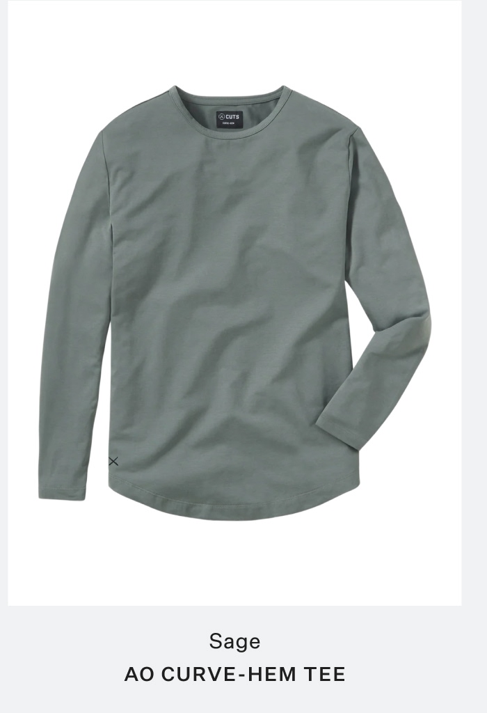 AO Curve-Hem Tee Long Sleeve - Sage
