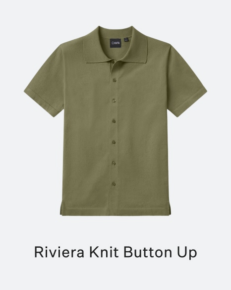 Riviera Knit Button Up - Capers