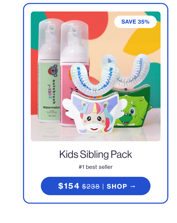 Choose your upgrade SAVE 35% SAVE 50% SAVE 35% Kids Sibling Pack Partner Pack #1 best seller Advanced oral care for two  $154 $238 | SHOP →  $154 $238 | SHOP → $89 $178 + 2 colors $89 $178 + 2 colors -50% -50% SAVE 30% SAVE 50% SAVE 30% SAVE 35% SAVE 50% Pro Kids Bundle Sonic Pro Bundle Comes with choice of character and toothpaste  Comes with toothpaste  $84 $119 | SHOP →  $84 $119 | SHOP → $89 $178 + 2 colors $89 $178 + 2 colors -50% -50% SHOP PRESIDENTS DAY SALE ⮕ Clinically proven. Dentist approved.