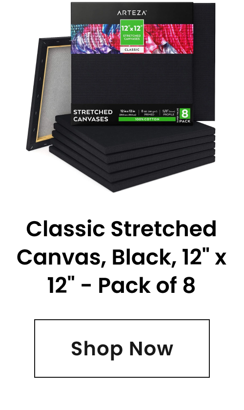 Shop Black Stretched Canvas 12x12