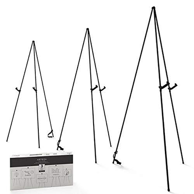 63' Black Steel Display Easel, Pack of 3