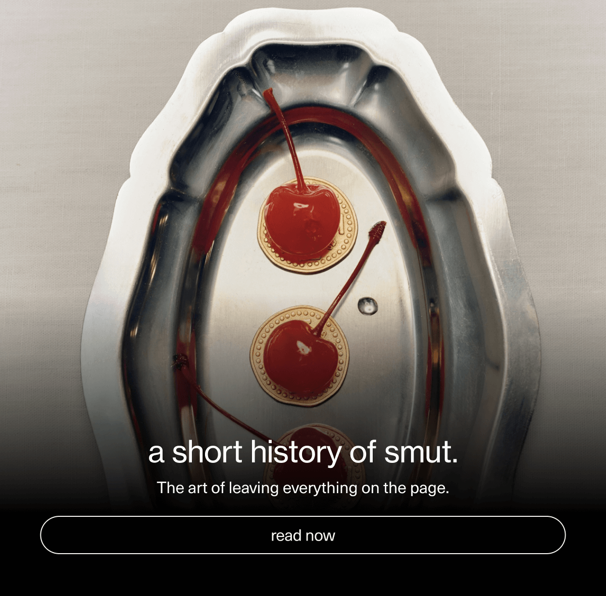 a short history of smut. | The art of leaving everything on the page. | [ read now ]