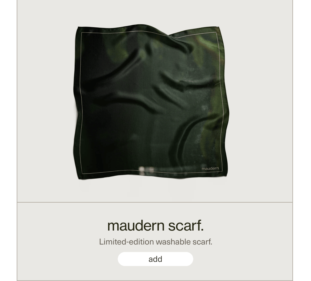maudern scarf. | Limited-edition washable scarf. | [ add ]