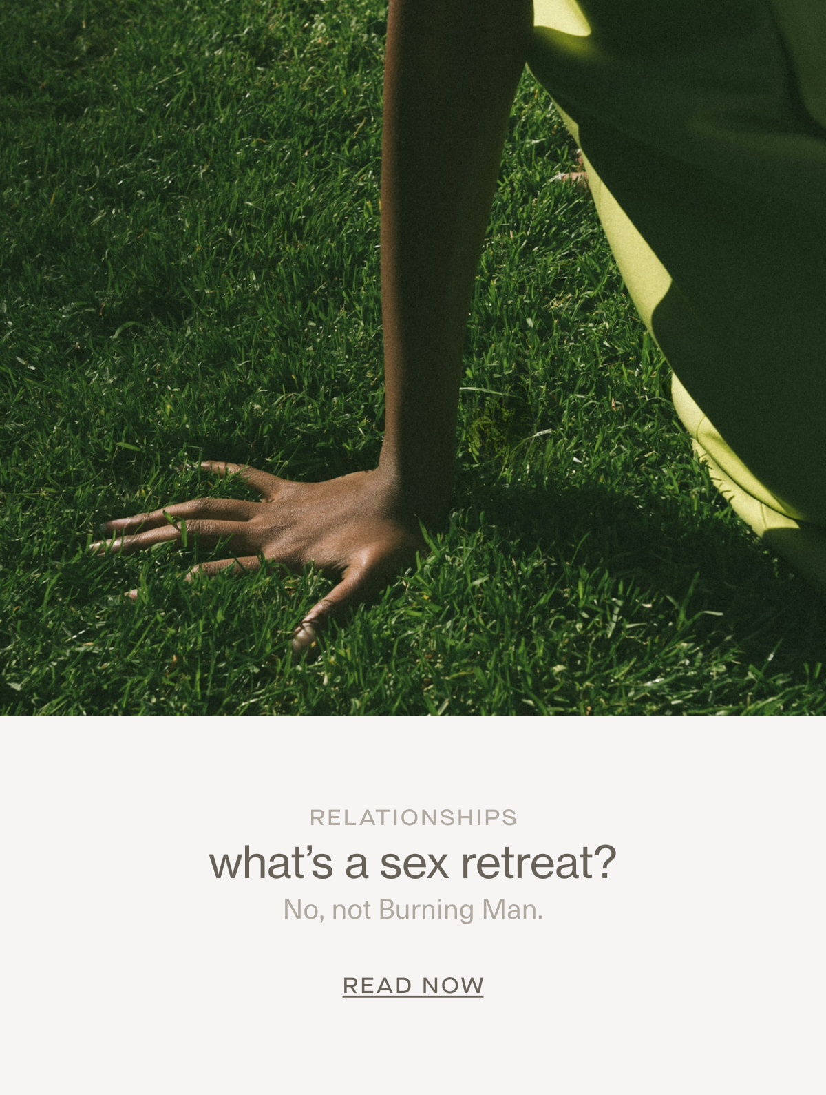 Relationships | what’s a sex retreat? | No, not Burning Man. | READ NOW