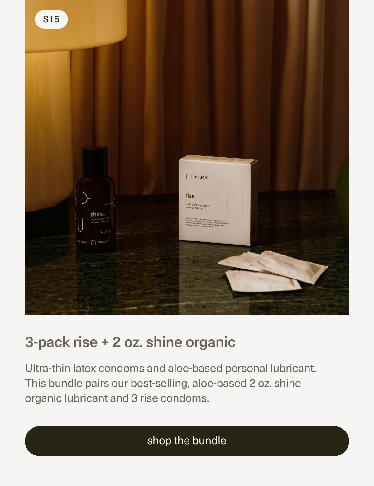 3-pack rise + 2oz shine organic. 